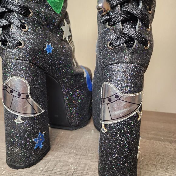 Current Mood Platform Boots Space Invasion Dolls Kill Goth Punk Womens 8 - Picture 11 of 16